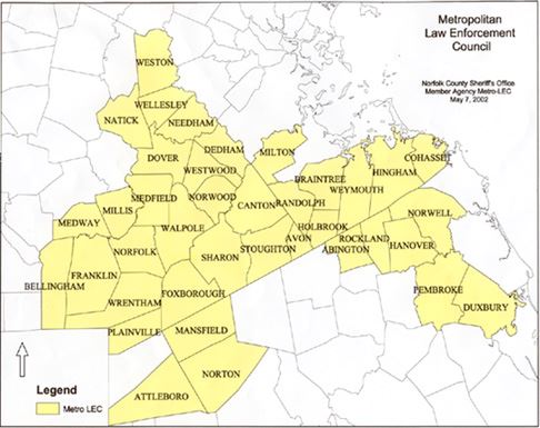 Metropolitan Law Enforcement Council map
