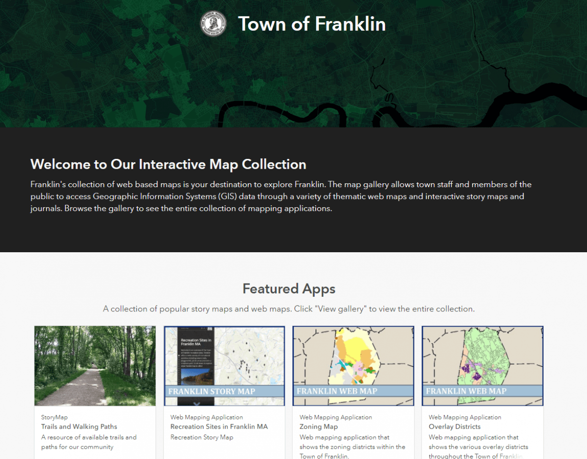 Town of Franklin GIS Website Homepage